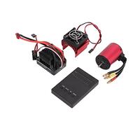 Waterproof RC S3650 5200KV Brushless Motor Set, High Torque 4 Pole 12 Slot Brushless Motor with 60A ESC, CNC Aluminum Heat Sink and Programming Card for 1/10 RC Car