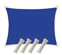 Waterproof Rectangular Sail Shade Shade 2 x 5 m Blue Sun Shade Canopy for Garden Patio and ConservatoryCanvas Awning with Free Rope UV Protection Parasol