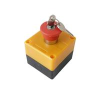 Waterproof Red Mushroom Head Emergency Stop Push Button Switch Control Station Box with Key Rotary Selector