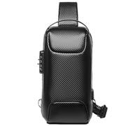 Waterproof Sling Backpack - Chest Shoulder Bag With USB Charger And Secure Lock | For Travel, Sports, Walking, Commute | Compact Versatile Shoulder Pack For Hiking, School, Gym