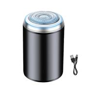 Waterproof Small Electric Shaver, Portable Beard Trimmer, Rechargeable Wet and Dry Shaver, Lightweight Electric Shaver 2.28x1.5" for Mustache, Facial Hair, Trimming (Black, Silver, Blue)