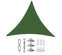 Waterproof Sun Shade Sail Triangle 9.8x9.8x9.8m 98% UV Block Canopy Awning for Outdoor Yard Lawn Garden Dark Green Includes Fixing Kit