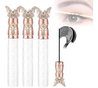 Waterproof Sweat Proof Long Lasting Mascara, Lengthening and Curling Mascara, Fine Brush Black Mascaras for Dramatic Lashes (Black, 3pcs)