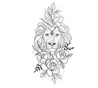Waterproof Temporary Tattoo Sticker Lion Tattoos Body Art Arm Fake Sleeve Tattoo Women