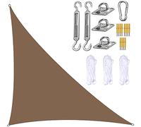 Waterproof Triangular Shade Sail for Outdoor Patio - Protezione UV Awning 90% Sun BlockShade Cloth with Eyelets Brown (3 x 3 x 4,3 m) - Perfect for Garden & Deck