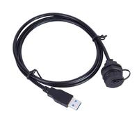 Waterproof USB 3.0 Connector Female to Male Panel Mount Adapter, IP67 Rated Sealed USB Extension Plug, Fire Retardant PA66 Insulator for Automotive, Industrial and Outdoor