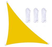 Waterproof UV Block Right Triangular Sun Shade Sail - Sturdy Oxford Fabric Awning for Outdoor Garden Terrace Parties - 5x5x7m Bright Fluorescent Yellow