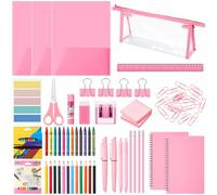 Watersay Kit di 48 pezzi per il rientro a scuola K-12 elementari per la scuola elementare include cartelle, quaderni, righelli, forbici, matite, penne e molto altro ancora, per ragazze e ragazzi