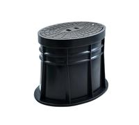 WaterShop Pozzetto Ovale Big in PP 37x31 cm con Coperchio in ghisa per idranti