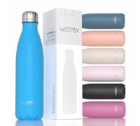 WATERSY 500 ml Borraccia Termica, 17oz Bottiglia Acqua in Acciaio Inox, Thermos per Acqua a Doppia Parete, Freddo 12 ore/Caldo 24 ore, Regalo Perfetto Bambini e Adulti, per Palestra, Sport (Blu Cielo)
