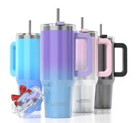 WATERSY Tazza Termica Grande 891ml con Manico & Coperchi, Doppia Parete Acciaio Inox Senza BPA per Auto, Mantiene Caldo 12h/Freddo 24h, Lavabile in Lavastoviglie per Ufficio, Palestra (Viola/Blu)