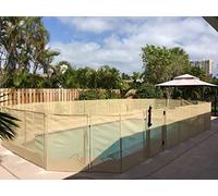 WaterWarden WWG201B - Cancello di sicurezza per piscina a chiusura automatica, 121,9 cm, beige