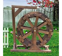 Waterwheel Fountain - Fontana in legno, decorazione da giardino per laghetti, piscine e terrazze, stile retrò country