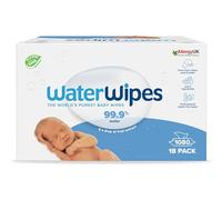 WaterWipes Original Baby Wipes, 1080 Pezzi (18 Confezioni), 99,9% Acqua, Deterge, Cura, Protegge, Senza Profumo, la confezione può variare