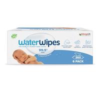 WaterWipes Original Baby Wipes, 360 Pezzi (6 Confezioni), 99,9% Acqua, Deterge, Cura, Protegge, Senza Profumo, la confezione può variare