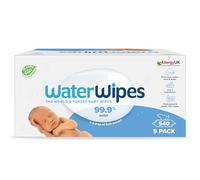 WaterWipes Original Baby Wipes, 540 Pezzi (9 Confezioni), 99,9% Acqua, Deterge, Cura, Protegge, Senza Profumo, la confezione può variare