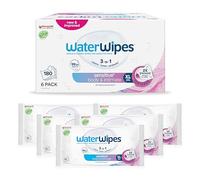 WaterWipes Sensitive+ Body & Intimate Wipes, Corpo e Igiene Intima, 180 Pezzi (6 Confezioni), Deterge, Cura, Protegge, 99,9% Acqua, Senza Profumo, Per Adulti