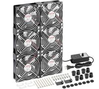 Wathai 6 ventole 120 mm, con spina, cuscinetti a doppia sfera e regolatore velocità per server rack, serre, cantine, ventilazione finestre