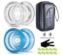 WATIEOBOO Yoyo P02 Crystal Yo Yo - Set di 2 pezzi con Yoyo Dual Mode reattivo e insensibile, con dita rotanti, per principianti e giocatori professionisti adulti, miglior regalo per bambini