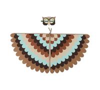 WATIIFUFU 1 set di da gufo in feltro per bambini, mantello e maschera da gioco di ruolo per animali, costume da per feste di compleanno, carnevale e spettacoli teatrali