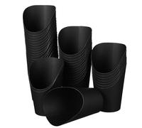 WATIIFUFU 100 Pezzi Bicchieri in Carta Nero da 14oz Design a Bocca Obliqua, Facili da Usare per Patatine Fritte e Snack, per Feste e Food Trucks