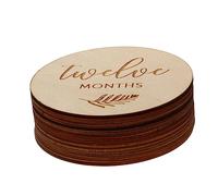 WATIIFUFU 12pezzi Dischi Legno Per Di Card Per Crescita e Foto Decorazioni Per Memorie Speciali Per Neomamme