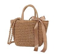 WATIIFUFU 1pezzi Borsa Da Spiaggia Rafia Per Donne Borsa Spalla Woven Elegante Per Shopping Feste e Vacanze Design Pratico e Spaziosa