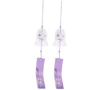 WATIIFUFU 2 Pezzi Campanelli Vento in Vetro Giapponese Decorazione Sospesa per Balcone e Giardino Suono Cristallino Ornamentale per Camera da Letto e Pareti Stile Semplice e Delicato