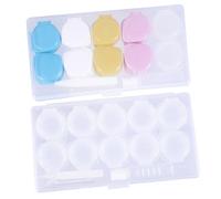 WATIIFUFU 2pezzi Astucci Creativi Per Lenti Contatto Custodie Da Viaggio Leggere e Resistenti Per Attività All Aperto e Ufficio Colori Misti e Trasparente