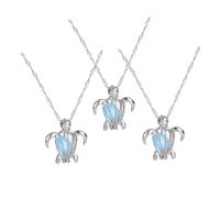 WATIIFUFU 3 pezzi Collana Girocollo Donna con Ciondolo a Forma di Testuggine Fosforescente Sfere Luminescenti Colorate Gioielli Decorativi per Festa e Uso Quotidiano
