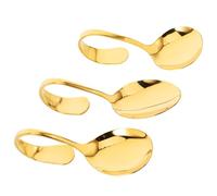 WATIIFUFU 3pezzi Cucchiai in Acciaio Inossidabile con Manico Curvo Ergonomico Cucchiaio da Insalata e Sushi Utensile Multifunzionale per Servire Frutti di Mare e Antipasti Design Unico