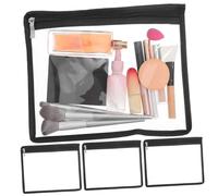WATIIFUFU 4pezzi Borsa Trasparente da Viaggio con Cerniera Astuccio Portatile per Penne e Matite Organizer per Borsa da Auto e Zaino Contenitore per Trucco e Cancelleria Resistente