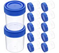 WATIIFUFU 50 Pezzi Bicchieri per Campioni 40 Ml con Coperchio Sigillato, Contenitori Plastica per Raccolta Urine, Accessori Analisi Mediche con Etichetta Opaca per Colore Casuale