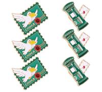 WATIIFUFU 6 Pezzi a Forma di Cassetta Postale Vintage a Tema Postale Verde in Metallo Dettagli Intricati e Design Leggero e Viaggiatore per Quotidiano e Raduni a Tema