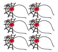 WATIIFUFU 6 Pezzi Fascia per Chioma a Ragnatela di Halloween Rossa, Copricapo per Feste e Cosplay, Accessorio Costume Spider Web Unisex per Adulti