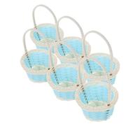 WATIIFUFU 6pezzi Ceste Intrecciate Decorative Per Matrimoni Da Piccole Ceste Con Manico Per Feste e Shower Portaoggetti Versatile Per Dolci e Decorazioni Per Eventi Speciali e Regali