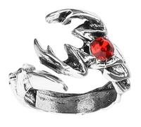 WATIIFUFU Anello Aperto Scorpione Uomo in Lega Atmosfera Natalizia | Design Moda Semplice e Cool, Forma dallo Stile Deciso, Finitura Rossa, per Uso Quotidiano