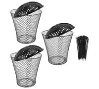 WATIIFUFU Bidone Compostaggio Lombrichi da Giardino in Ferro Nero 22, 8 Cm | Coperchio a Rete Ventilata, Inclusa, Uso in Cortile e Piccola Azienda Agricola