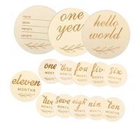 WATIIFUFU Biglietti Per I Mesi Del Neonato - 14 Cartelli in Legno Per Neonati Kit Di Accessori Fotografici Per Il Primo Anno Del Design Unisex