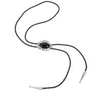 WATIIFUFU Collana Bolo Tie in Agata Nera, Lega, 1 Pezzo, Donna