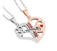WATIIFUFU Collana Cuore Abbinata per Collana Forma di Cuore per Relazioni Gioielli in Acciaio Inossidabile
