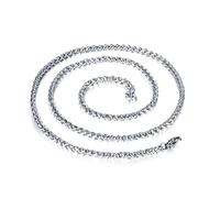 WATIIFUFU Collana da Uomo in Acciaio al Titanio 45 Cm, Catena Larga 3 Mm in Metallo Resistente e Leggera, Catena D'argento da Uomo per Uso Quotidiano e Accessorio di Moda