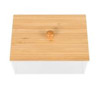 WATIIFUFU Contenitore Trasparente in Acrilico Coperchio in Bambù per Fogli Asciugatrice Porta Foglietti Multifunzione per Bagno e Lavanderia Scatola Portaoggetti da Scrivania