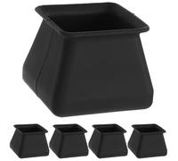 WATIIFUFU Coprigambe in Silicone Antiscivolo per Sedie e Mobili, Protezioni per Pavimenti Quadrate Grandi Nere, Set da 16 Pezzi per Tavoli, Sgabelli e Sedie, Protezione Antigraffio