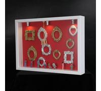 WATIIFUFU Cornice Museo Mini Fai-da-te Mini Cornici e Figure, Scatola Trasparente in Legno e Plastica 31,4x22,6x4,5cm per Decorazione Casa e Collage di Ricordi