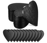 WATIIFUFU Cuori in Legno per Artigianato, 20 Pezzi Nero, Dischetti di Legno a Forma di Cuore, Liscio su Entrambi i Lati per Decoupage e DIY Crafts, per Amici e Famiglia