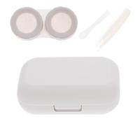 WATIIFUFU Custodia per Lenti a Contatto Compatta Grigia Organizer Portatile con Specchio Anti-Perdite Contenitore Piccolo per Viaggi e Uso Esterno