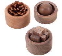 WATIIFUFU Diffusori di Oli Essenziali in Legno Naturale Set da 3 Pezzi, Diffusore di Fragranze Passivo Compatto per Casa, Ufficio e Auto, Macchina per Aromaterapia Venature del Legno