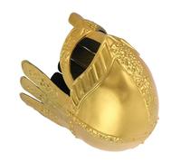 WATIIFUFU Elmo Vichingo Medievale Dorato da Cosplay Unisex, Casco da Guerriero Leggero e Resistente per Feste a Tema, Halloween e Rievocazioni Storiche, Accessorio Costume Medievale Adulto