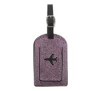 WATIIFUFU Etichetta per Bagaglio Aereo in Pu Strass Rosa Glitterati, Etichetta Identificativa per Valigie e Borse da Viaggio, Resistente ai Graffi, per Viaggi Aerei e Crociere